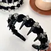 Faixa de Cabeça Original Veludo Torcido Strass Resistente Atmosfera Pequeno Nicho Menina Antiderrapante Pressionando o Cabelo Personalidade Faixa de Cabeça Acessórios de Cabelo