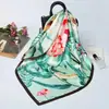Cachecol de Seda Acetinada Feminino de Primavera e Outono Shanghai Story, Estampado, Mais Fácil de Combinar, Cachecol 90 Quadrado Grande, Presente para o Dia das Mães