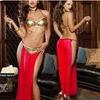 Comércio exterior Europa e Estados Unidos sexy couro envernizado Latino pijamas perspectiva camisola feminina sexy lingerie feminina prisioneira peito pequeno Sao terno atacado