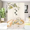 Biombo Estilo Chino para Sala de Estar, Oficina, Plegable Móvil para Bloquear Entrada de Dormitorio con Carácter "Fu" para Uso Doméstico
