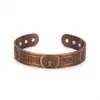 Pulsera Magnética Martillada de Amazon, Brazalete Magnético Abierto Ajustable, Color Cobre Rojo Vintage, Accesorio Magnético Versátil