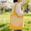 Bolsas de lona arrugadas personalizadas, bolsas de lona de alta gama estilo coreano ins, bolsas de mercancía cultural y creativa de diseño personalizado