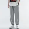 Calça de Verão Masculina Transfronteiriça Pequena Horizontal M-7XL Tamanho Plus Ar Condicionado Seda Gelada Masculina Calça Casual Solta de Nove Pontos