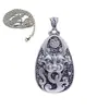 Pingente de seda de prata 999 estilo antigo desgastado masculino de prata esterlina feito à mão pingente protetor personalizado de nicho masculino e feminino