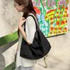 Bolso de Hombro Individual de Lona para Mujer Gran Capacidad Bolso Tote para Viajes Cotidianos Bolso Cruzado Simple Versátil Casual Nuevo Estilo Coreano Perezoso