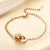Serie de Pulseras de Acero de Titanio Estilo Coreano Pulsera de Trébol de Cuatro Hojas para Mujer, Moderna y Versátil, Pulsera de Acero de Titanio de Gama Alta, Joyería que No se Desvanece