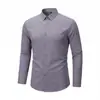 Camisa masculina de manga curta transfronteiriça, alta qualidade, elástica, resistente a rugas, tamanhos grandes, estilo casual e de negócios