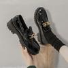 Zapatos de salón de tacón alto versátiles de estilo británico para mujer 2025 nuevos Negro Primavera Otoño Planos Retro Zapatos individuales Primavera