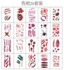 Adesivos de tatuagem letras de desenho animado frescas estrelas inglesas tatuagem de flor de rosa tatuagem de sobrancelha adesivos de tatuagem