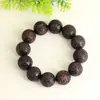 Pulsera de Talla en Madera de Ébano con Patrón de Ganoderma, Tamaño 20mm*12 Piezas, Joyería de Madera para Hombres y Mujeres, Venta al por Mayor desde el Fabricante