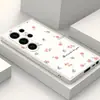 Estilo Fresco de Primavera Estampado Floral Funda para Teléfono Galaxy S26 Ultra Samsung S25 Borde Recto TPU Funda Protectora para Niñas