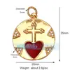 M18 L26 K07 Accesorios para joyería DIY colgante de cobre puro colgante pequeño luna triángulo corazón de melocotón redondo marca