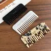 Peine accesorio para el cabello de acetato estilo coreano, simple, moderno, portátil, peine para el cabello con estampado de leopardo vintage, peine antiestático para el cabello, accesorio para el cabello para mujer