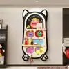 Painel Perfurado de Alta Qualidade Montado na Parede Integrado com Rack de Armazenamento Estilo Dopamina para Hall de Entrada, Painel de Exibição e Ganchos de Armazenamento Multifuncionais