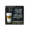 Tableros de exhibición de hojalata hechos a medida para bebidas premium, paneles de exhibición cuadrados de 20/30 cm, arte de hojalata estilo barista