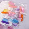 Kit de 3 Piezas de Herramientas Portátiles para Uñas Mini Ovalado Cuadrado Pequeño Lima de Madera de 6 cm Varilla de Cristal Set de 9.5 cm