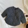 GL-kids Coreano Invierno Nueva Llegada Chaqueta Acolchada de Algodón Rómbica sin Cuello para Niños y Niñas Color Sólido Chaqueta de Algodón Gruesa