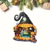 Colgante Transfronterizo Nuevo Material Acrílico Plano Casa Calabaza de Halloween Colgante de Coche Mochila Decoraciones para el Hogar