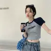 Camiseta de Manga Corta para Mujer, Nuevo Estilo Europeo Verano 2026, Corta y Ajustada, Dulce y Picante Top de Chica Caliente Puro Deseo
