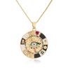 Aogu Suministro Transfronterizo Estilo Bohemio Moda Europea y Americana Collar con Colgante de Ojo de Circonita con Goteo de Aceite para Mujer Producto Nuevo
