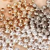 500 Piezas de Cuentas de Hierro Metálico de 4/5 mm, Cuentas Redondas Huecas Perforadas, Accesorios Dorados para Pulseras y Collares DIY