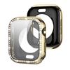 Caixa de Relógio Tudo-em-Um com Uma Fileira de Concha e Película Incrustadas de Diamante Tudo Incluído Adequada para Apple 678910 Geração iWatch Caixa Protetora de Vidro Temperado