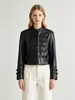 Marca Z, comercio exterior, estilo europeo y americano, ropa de mujer ZA, nueva colección 2026, chaqueta de moda estilo chino con solapa y botones decorativos, hecha de material PU