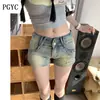 Shorts de Mezclilla Retro Americanos para Mujer Verano 2025 Nuevos Hot Girl Ajustados de Cintura Baja Adelgazantes que Resaltan las Caderas Pantalones Cortos Calientes Ultra Cortos