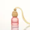 Botella de aromaterapia de vidrio de color esmerilado, adorno colgante para coche, botella de perfume, botella vacía de aromaterapia para ventilación de aire acondicionado, capacidad pequeña