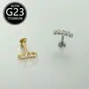 Joia para Piercing em Liga de Titânio F136 com Cinco Pedras de Zircônia, Disponível em Vários Tamanhos, Piercings Labiais, Piercings Nasais 16g, Piercings de Lóbulo da Orelha, Piercings de Cartilagem da Orelha