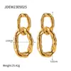 Pendientes Jingqiao Europeos y Americanos de Acero Inoxidable Lujo Accesible Gama Alta Oro de 18K Acero de Titanio Geométricos con Patrón de Ola Pendientes de Nicho
