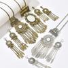 Conjunto de Collar y Pendientes de Estilo Étnico con Diseño Único, Joyería de Espejo con Borlas, Accesorios de Estilo Étnico