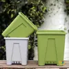 Vaso de Flor Quadrado Terceira Geração Coluna de Ar Espessada Respirável Controle de Raiz Vaso Qingshan para Uso Doméstico Vaso Grande de Plástico para Rosas e Hortênsias