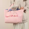 Bolsa de Viaje de Lona Colorida de Doble Cara de Nuevo Estilo Transfronteriza para Mujer, Bolso de Hombro Casual Rayado de Mezclilla Estilo Coreano de Gran Capacidad