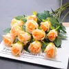 Montanha de Neve Simulada Buquê de Rosas Vaso Doméstico Arte Floral Decoração de Mesa Flor Artificial Flor de Seda Única Botão de Flor Osso de Flor
