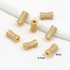 Chapado en Cobre Color Oro Verdadero 18k Conservación del Color Pequeño Cintura de Hombre Perla de Diamante Perla Perla Cubo Perla Pulsera de Cristal Accesorios DIY C45