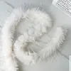 Tira de lana de imitación de pluma de pavo para puños de ropa de actuación, tira de relleno para accesorios de pijama, decoración DIY, tira de lana de color imitación avestruz