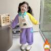 Conjunto Deportivo para Niña Nuevo Algodón Estilo Otoño e Invierno Sudadera con Cuello para Bebé Ropa de Invierno Conjunto Casual de Dos Piezas para Niños