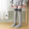 Calcetines largos de estudiante para niños, calcetines altos a rayas, calcetines deportivos para niños grandes y niñas, calcetines para bebé de primavera y otoño que llegan por encima de la rodilla/a media pantorrilla