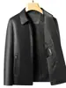 Chaqueta de Piel para Padres de Mediana Edad y Mayores, Nuevo Estilo Otoño 2026, Cuello Solapa, Chaqueta de Piel con Cremallera