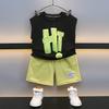 Traje de chaleco sin mangas para niños hi word 2023 Verano nuevo traje de chaleco sin mangas para niños ropa delgada guapa venta al por mayor