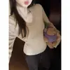 Suéter Grueso de Punto Polar Cálido para Mujer, Capa Base de Manga Larga Ajustada para Otoño e Invierno, Amigable con la Piel, No Irritante, Adecuado para Ir al Trabajo