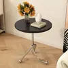 Mesa auxiliar redonda pequeña minimalista, mesita de café pequeña estilo vintage ins, mesa de esquina para sofá de madera maciza para sala de estar, mesita de noche creativa nórdica