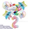 Cross-border Hot Gradient Rainbow Unicorn Balloon Set Gradient Digital Birthday Pacote de Balão Digital