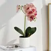 Bonsai de Orquídea Phalaenopsis Artificial com 8 Flores para Mesa de Escritório Flor Artificial de Luxo de Alta Qualidade Enfeite para Decoração de Sala de Estar e Gabinete de TV