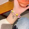 Pulsera de Perlas con Cuentas Popular en Internet para Niñas, Lujo Ligero, Temperamento de Alta Gama, Pulsera Ojo de Gato, Nueva Joyería de Mano al Por Mayor