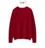 Suéter 100% cachemira pura para mujer, cuello redondo, capa base integrada sin costuras, nuevo estilo otoño e invierno, jersey jacquard simple