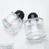 Fabricante Spot Botella de Perfume Cilíndrica Corta y Gruesa Tapa de Champiñón Botella con Spray de Presión Botella de Relleno Botella Cosmética Bayoneta