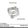 Anillo de Acero Inoxidable con Personalidad Geométrica de Moda Oro de 18K y Plata Anillo Abierto Acero de Titanio No se Desvanece Joyería Transfronteriza