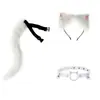 Cosplay Orejas de Gato Aro para el Cabello Accesorios de Cola de Gato Hechos a Mano Lindo Gato Madre Animal Oreja Accesorios para el Cabello Accesorios de Cola de Animal Traje
